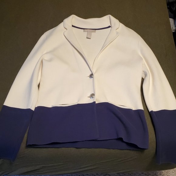 Banana Republic Navy-Cream Jacket Blazer - Womens Size Medium - Picture 2 of 3